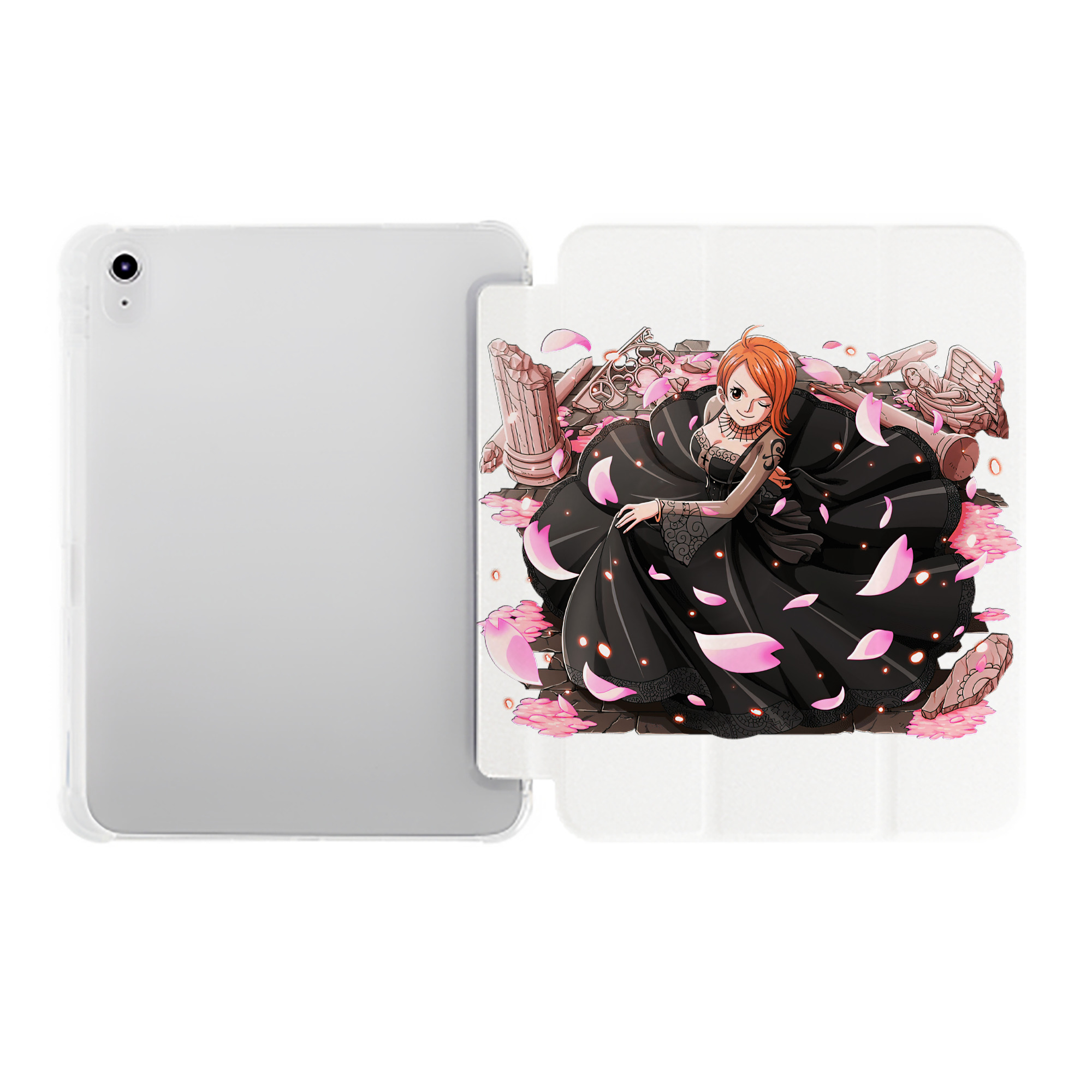 （画像用） ワンピース ナミ ONE PIECE Nami IPad ケース ペン収納付き 三つ折りスタンド PUレザー×シリコン 対応機種9.5/10.5/10.9インチ
